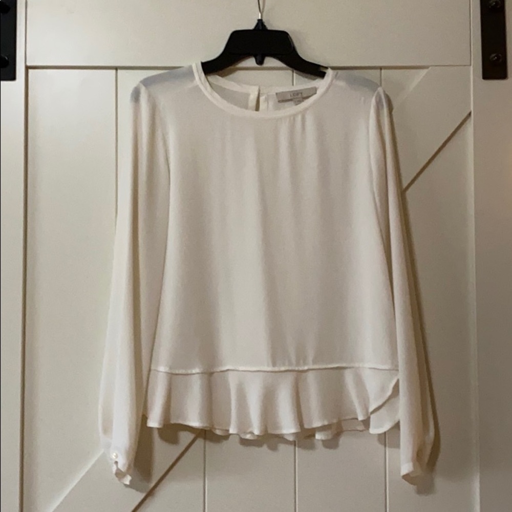 Ann Taylor Loft Cream Blouse